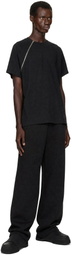 HELIOT EMIL Black Sequence Zip T-shirt