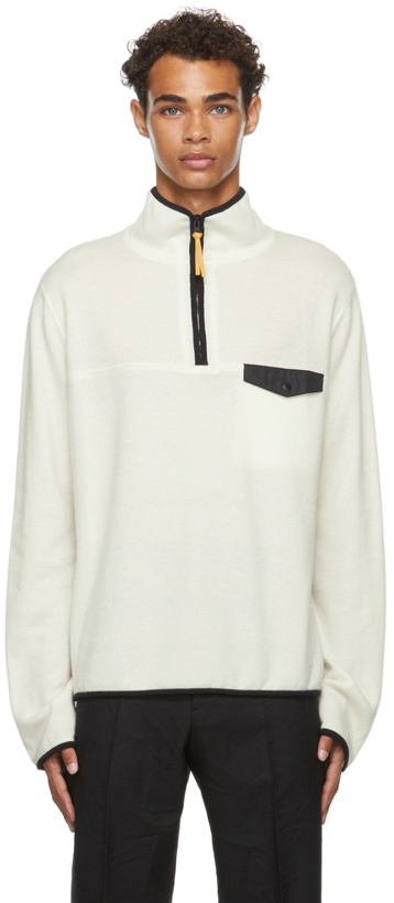 Photo: Jil Sander SSENSE Exclusive Off-White Cashmere Zip-Up