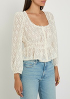 Paige Jay Embroidered Cotton and Silk-blend Blouse White