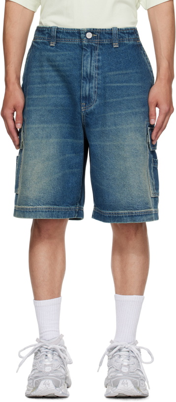 Photo: VETEMENTS Blue Hip-Hop Denim Cargo Shorts