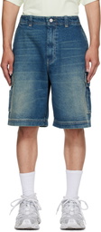 VETEMENTS Blue Hip-Hop Denim Cargo Shorts