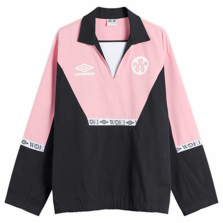 Photo: Umbro Men's x WOEI Drill Top in Black/Pink