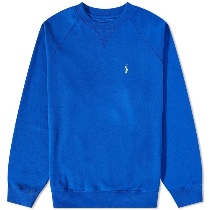 Photo: Polar Skate Co. Men's No Comply Default Crew Sweat in Egyptian Blue