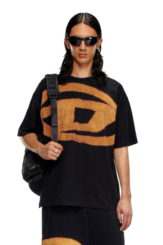 Photo: Diesel T-shirt with bleached Oval D logo - T-Shirts Mens in Multicolor