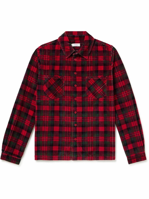 Photo: ERL - Checked Cotton-Corduroy Shirt - Red