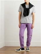 TOM FORD - Tapered Garment-Dyed Cotton-Jersey Sweatpants - Purple