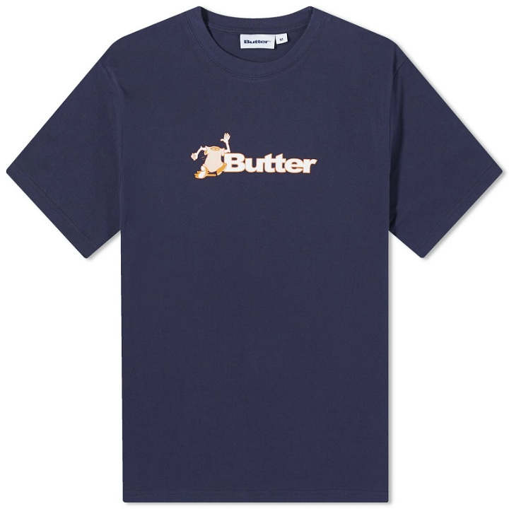 Photo: Butter Goods Men's T-Shirt Logo T-Shirt in Navy
