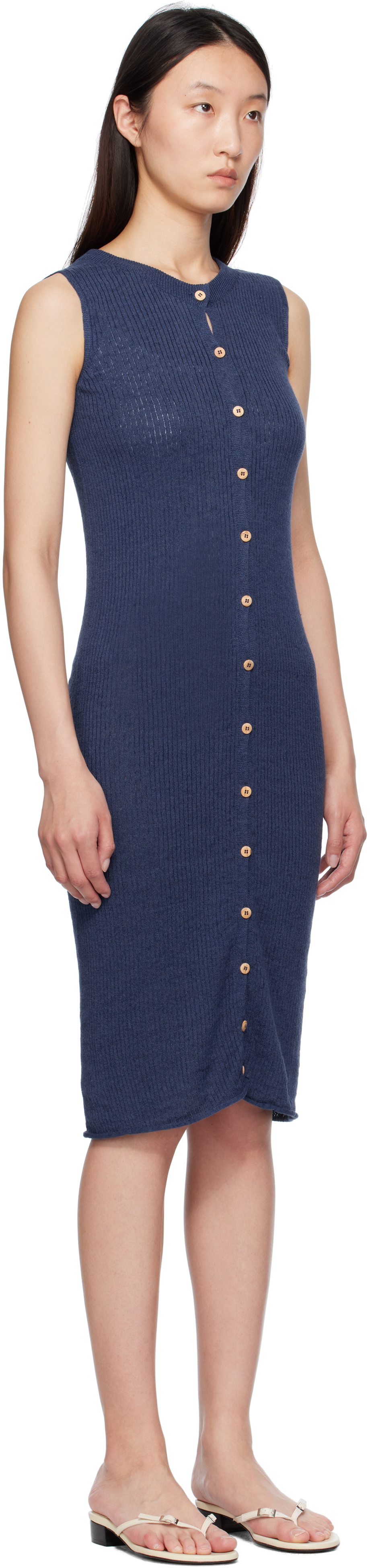 Baserange Blue Drip Midi Dress