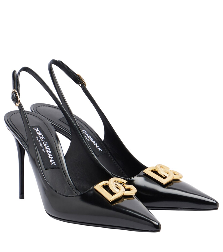 Photo: Dolce&Gabbana Lollo DG patent leather slingback pumps
