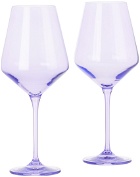 Estelle Colored Glass Two-Pack Purple Wine Glasses, 16.5 oz