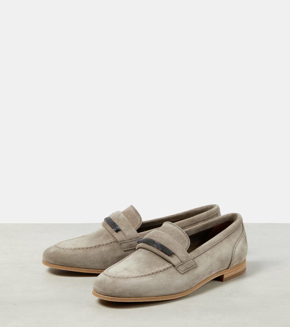 Brunello Cucinelli Men's Suede Loafers Black