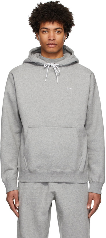 Photo: Nike Grey Solo Swoosh Heavyweight Hoodie