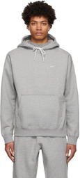 Nike Grey Solo Swoosh Heavyweight Hoodie