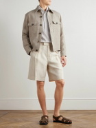 Loro Piana - Reinga Wide-Leg Pleated Linen-Twill Bermuda Shorts - White