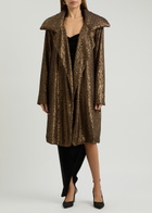 Norma Kamali Sequin-embellished Stretch-tulle Coat Bronze