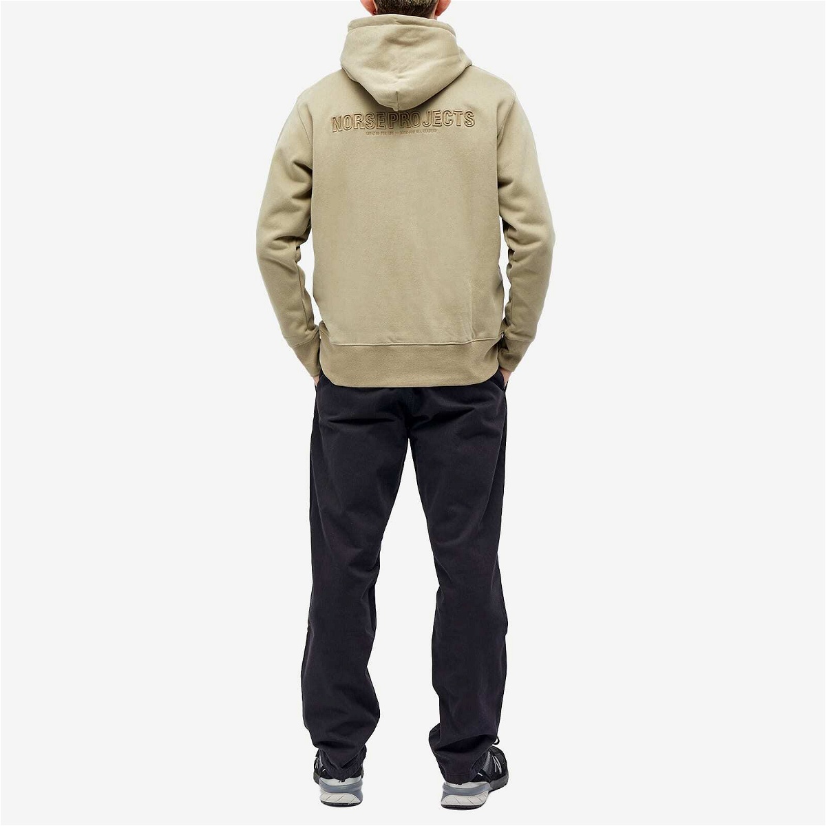 Norse Projects Men's Arne Relaxed N Logo Hoodie in Sand Norse Projects