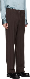 AVAVAV Brown Pinstripe Tailored Trousers