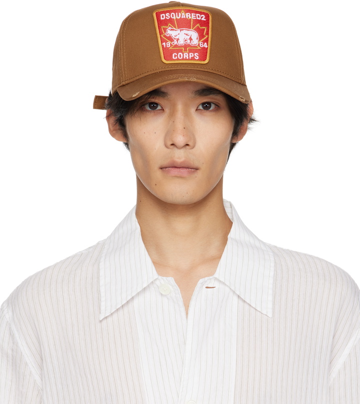 Photo: Dsquared2 Brown Canadian Patch Baseball Cap