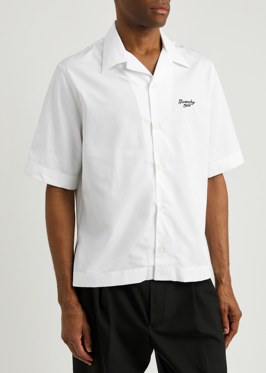 Givenchy Logo-embroidered Cotton-poplin Shirt White Givenchy