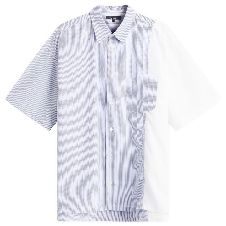 Photo: Comme des Garçons Homme Men's Mix Stripe Short Sleeve Shirt in Sax/White/Navy