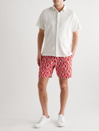 Orlebar Brown - Trevone Straight-Leg Cotton-Blend Terry Jacquard Drawstring Shorts - Red