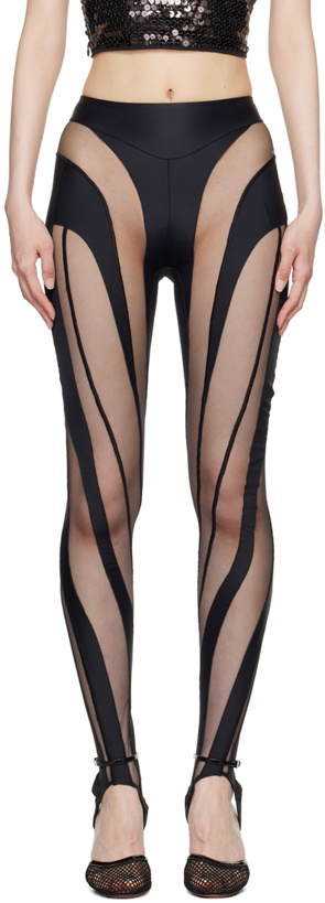 Photo: Mugler Black Paneled Leggings