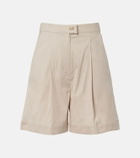 Max Mara Medeola pleated cotton-blend Bermuda shorts