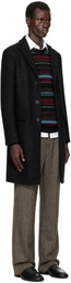 Dries Van Noten Black Single-Breasted Wool Coat