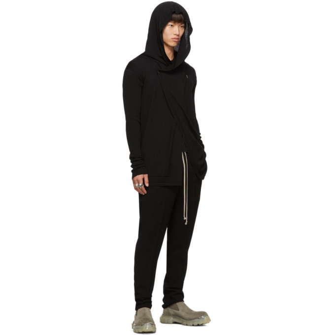 Rick Owens Black Drawstring Long Astaire Trousers Rick Owens