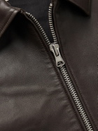 NN07 - Petrus Leather Bomber Jacket - Brown