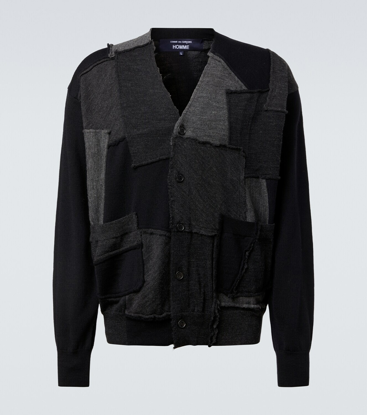 Comme des Garçons Homme Patchwork wool cardigan
