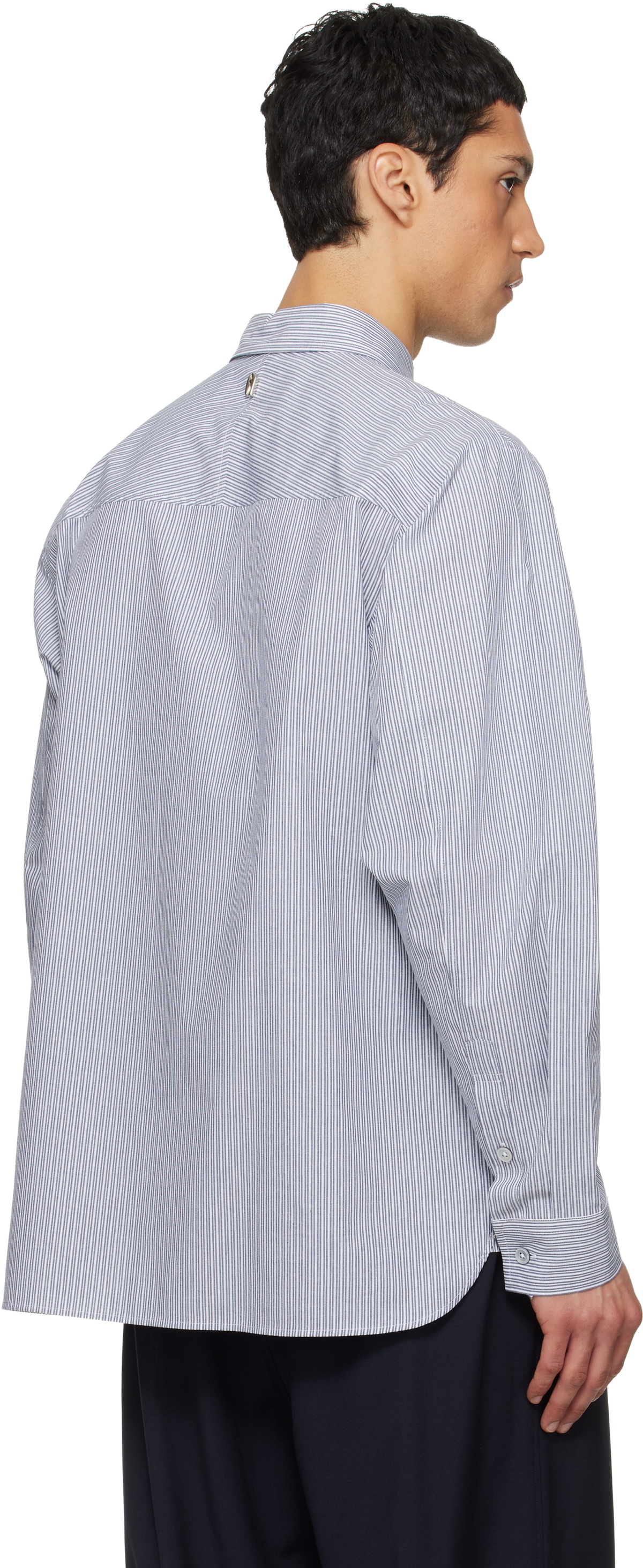 LE17SEPTEMBRE Navy Printed Striped Shirt