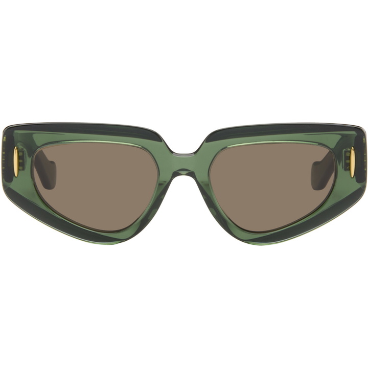 Photo: LOEWE Green Anagram Sunglasses