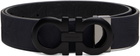 Ferragamo Navy Adjustable Gancini Reversible Belt