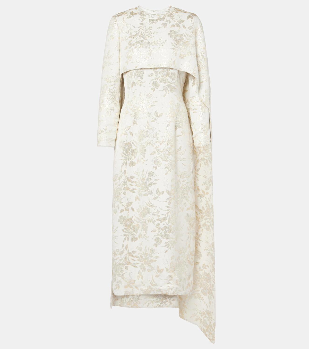 Markarian Felice floral caped jacquard midi dress