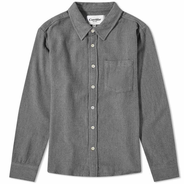 Photo: Corridor Men's Recycled Flannel Shirt in Grey