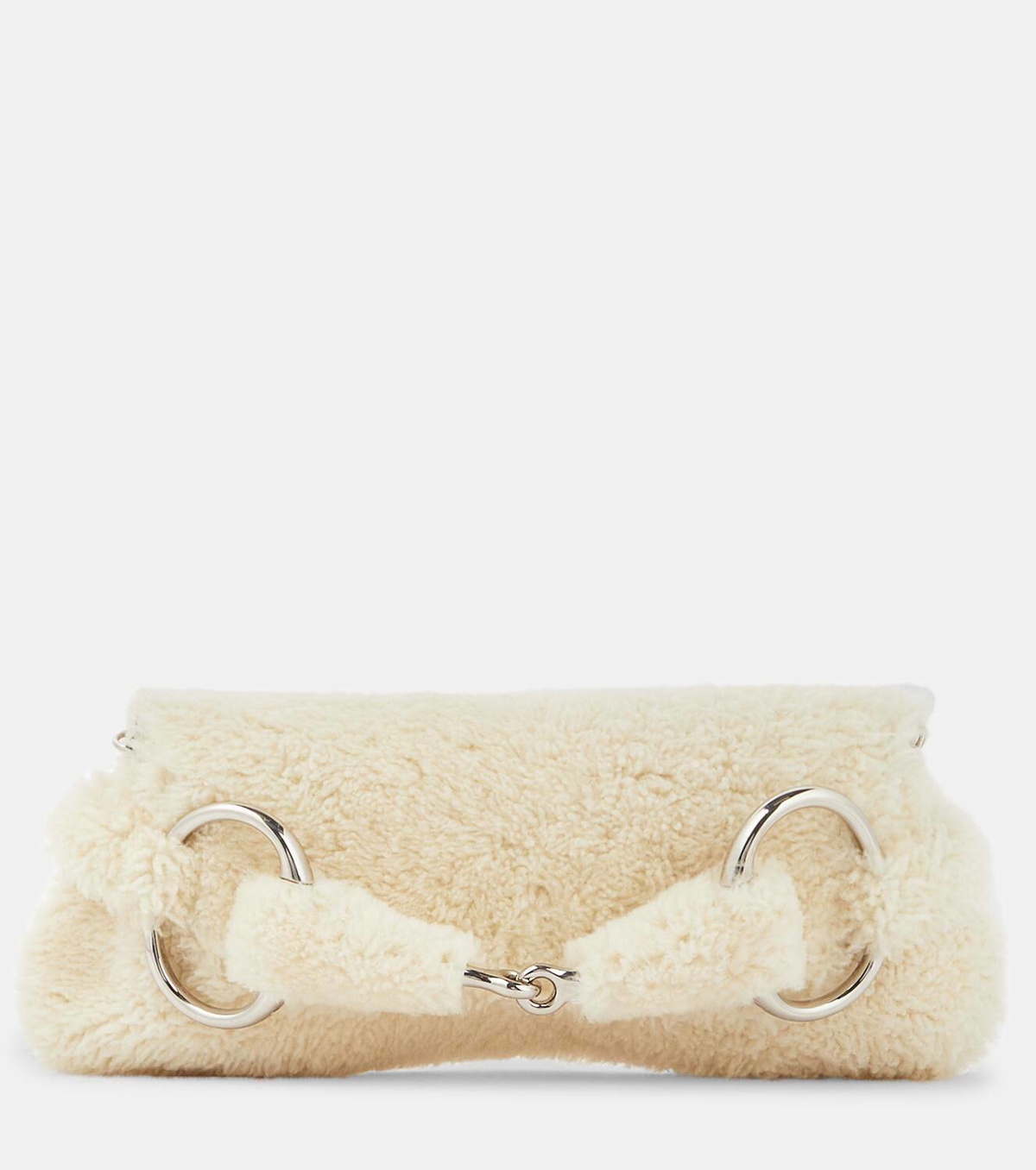 【GUCCI】Horsebit Chain Shearling Medium Shoulder Bag Gucci Horsebit Medium shearling shoulder bag Gucci