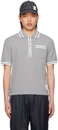 Thom Browne Gray Striped Polo