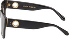 LINDA FARROW Black Amber Sunglasses