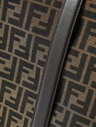 Fendi - Leather-Trimmed Logo-Jacquard Canvas Tote Bag