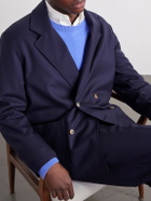 De Bonne Facture - Double-Breasted Virgin Wool-Twill Jacket - Blue