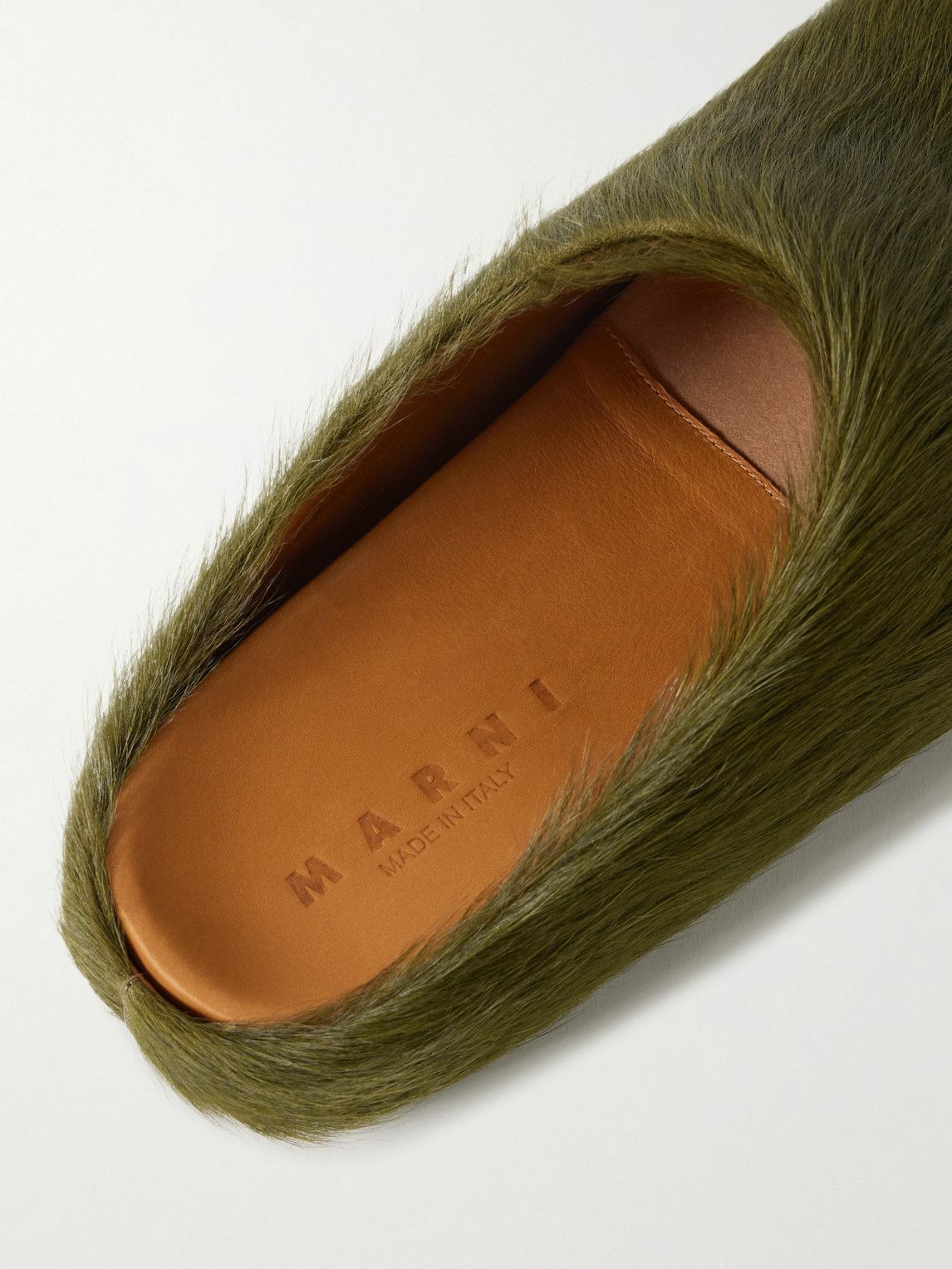 Marni - Fussbett Calf Hair Slippers - Green