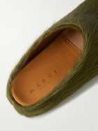 Marni - Fussbett Calf Hair Slippers - Green