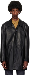 Calvin Klein Black Long Leather Jacket