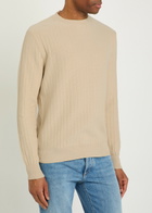 Lardini Ribbed Fine-knit Cotton Jumper Ecru
