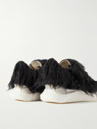 DRKSHDW by Rick Owens - Leather-Trimmed Faux Fur and Canvas Sneakers - Black