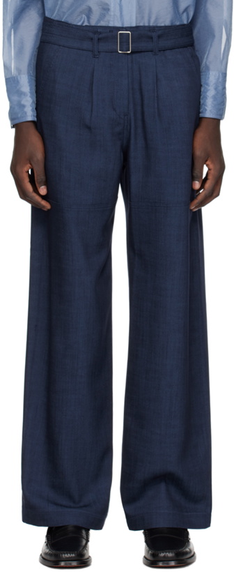 Photo: LOW CLASSIC Navy Belted Trousers
