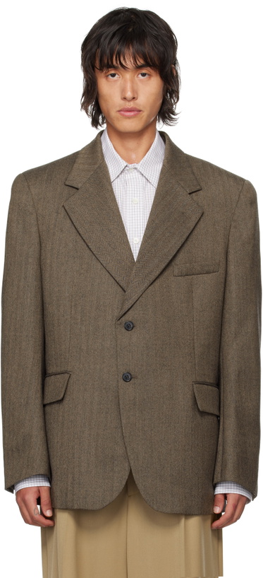 Photo: Hed Mayner Brown Herringbone Blazer
