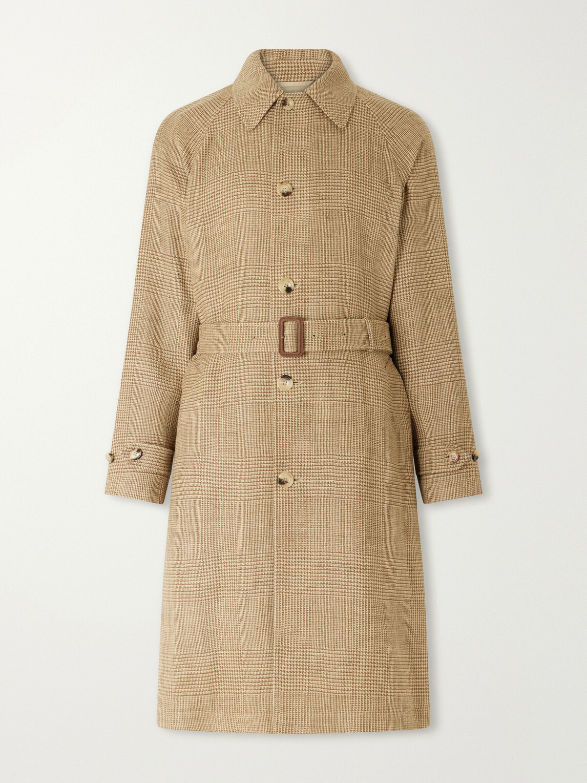 Polo Ralph Lauren - Houndstooth Wool, Silk and Linen-Blend Coat - Neutrals