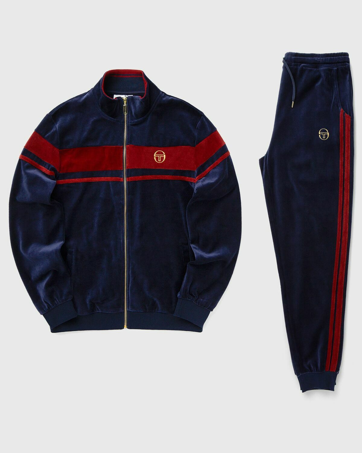 Sergio Tacchini DAMARINDO VELOUR TRACKSUIT Blue Mens Tracksuit Set